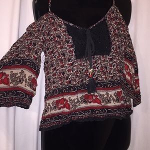 Boho Crop Top Angie Brand Size Medium